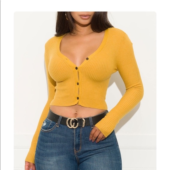 Mustard fall cozy sweater top - Picture 1 of 3